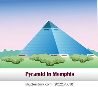 Vector Image Illustration Pyramid In Memphis