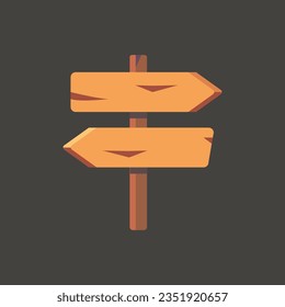 Vector image illustration of a road sign in the forest