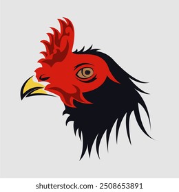 vector image or illustration of a rooster's head