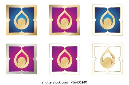 Vector Image Illustration Set Of Yoga Studio Fitness Wellness Logo Template Symbol With A Person Holding Hands Up Together Drop Shape