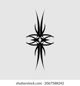 vector image illustration of simple sharp tattoo material and very scary