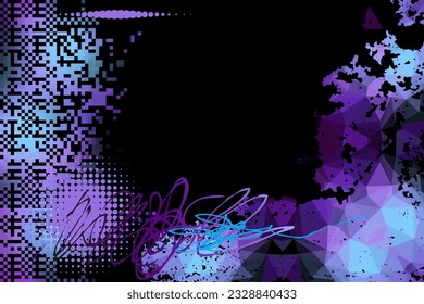 Vector image with imitation of grunge image. Black horizontal background