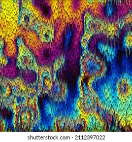 Vector image with imitation of grunge datamoshing texture.