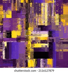 Vector image with imitation of grunge datamoshing texture.