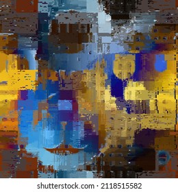 Vector image with imitation of grunge datamoshing texture.
