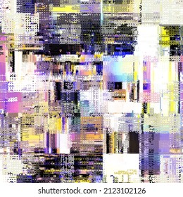 Vector image with imitation of grunge datamoshing texture.