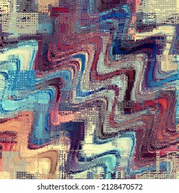 Vector image with imitation of grunge datamoshing texture.