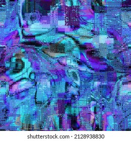 Vector image with imitation of grunge datamoshing texture.