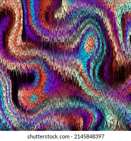 Vector image with imitation of grunge datamoshing texture.