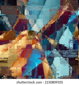 Vector image with imitation of grunge datamoshing texture.