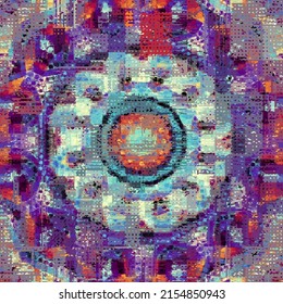 Vector image with imitation of grunge datamoshing texture.