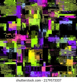 Vector image with imitation of grunge datamoshing texture.