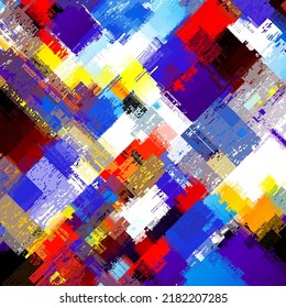 Vector image with imitation of grunge datamoshing texture.