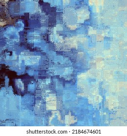 Vector image with imitation of grunge datamoshing texture.