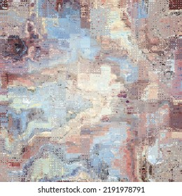 Vector image with imitation of grunge datamoshing texture.