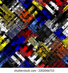 Vector image with imitation of grunge datamoshing texture.