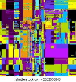 Vector image with imitation of grunge datamoshing texture.