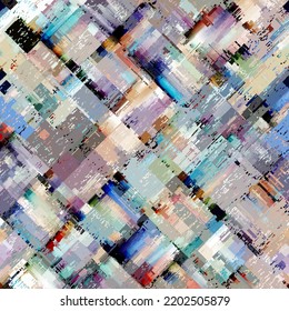 Vector image with imitation of grunge datamoshing texture.