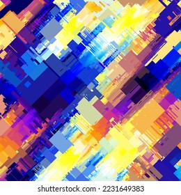 Vector image with imitation of grunge datamoshing texture.
