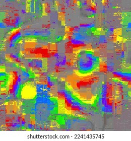Vector image with imitation of grunge datamoshing texture.