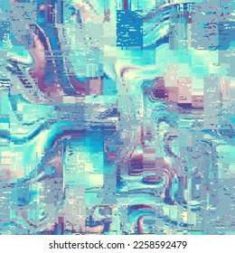 Vector image with imitation of grunge datamoshing texture. Seamless image.