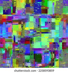 Vector image with imitation of grunge datamoshing texture. Seamless image.
