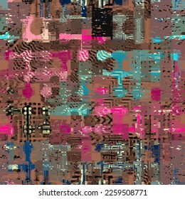 Vector image with imitation of grunge datamoshing texture. Seamless image.