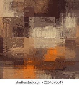 Vector image with imitation of grunge datamoshing texture.