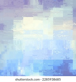Vector image with imitation of grunge datamoshing texture.
