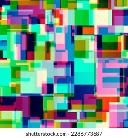 Vector image with imitation of grunge datamoshing texture.