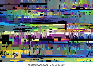 Vector image with imitation of grunge datamoshing texture.