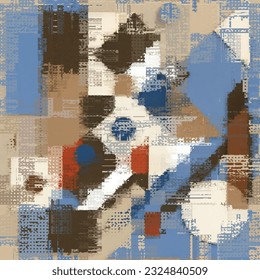 Vector image with imitation of grunge datamoshing texture.