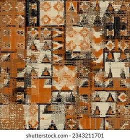 Vector image with imitation of grunge datamoshing texture.