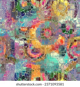 Vector image with imitation of grunge datamoshing texture. Retro risographs texture.