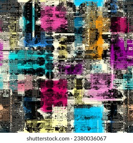 Vector image with imitation of grunge datamoshing texture. Retro risographs texture.