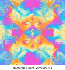 Imagen vectorial con imitación de textura de datamoshing de grano. Textura del risografo retro.