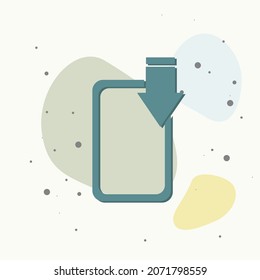 Llamada entrante de imagen vectorial. Teléfono de icono con flecha en fondo multicolor. Capas agrupadas para una ilustración de edición sencilla. Por tu diseño.
