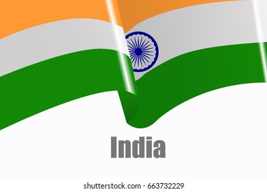 Vector image of India waving flag 