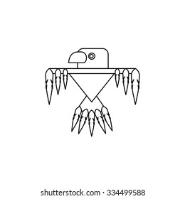 Vector image of Indian eagle.The bird's historic character. Icon