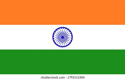 ein Vektorbild der indischen Nationalflagge, Unabhängiges Indien, Unabhängigkeitstag, Feierlichkeiten zum 15. August in Indien, 