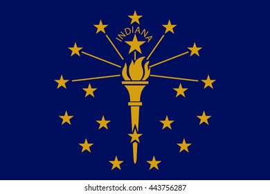 Vector image of  Indiana State Flag. Proportion 2:3. EPS10.