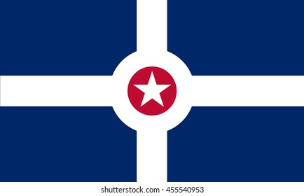 Vector image of Indianapolis city flag, Indiana, U.S.A., Proportion 3:5. EPS10.    