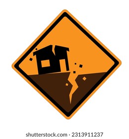 Vector image indicating the danger of an earthquake. Vector image