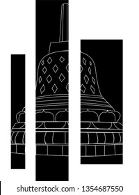 vector image of Indonesian Borobudur Temple