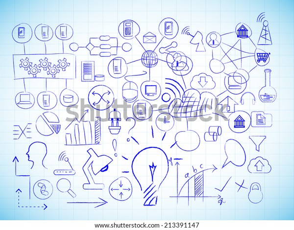 Vector Image Information Technology Drawings On Stock Vector (Royalty ...