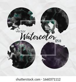 Vector image of ink paint texture dark green and dark purple colored, watercolor texture. Abstract splatter. Can be used as a background