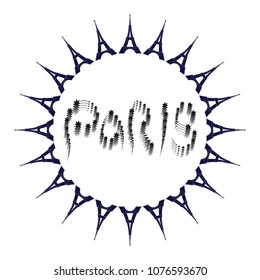 Vector image inscription Paris.