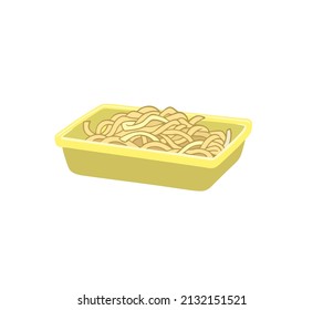 Imagen vectorial de fideos instantáneos en fondo blanco