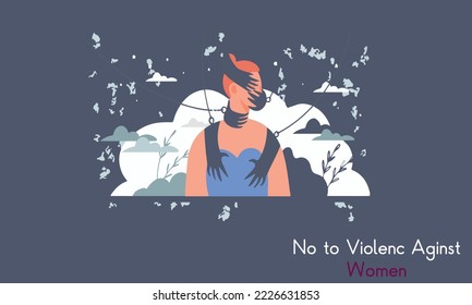 
imagen vectorial del día internacional de decir no a la violencia contra la mujer