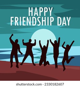 vector image international friendship day illustration